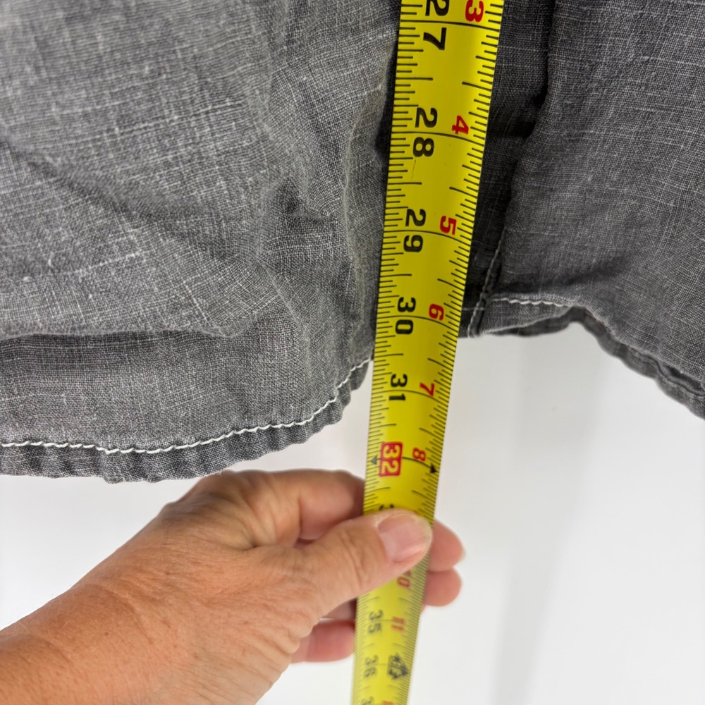 Tommy Bahama Mens XXL Charcoal Gray 100% Linen Long Sleeve Button Front Shirt - Picture 7 of 9